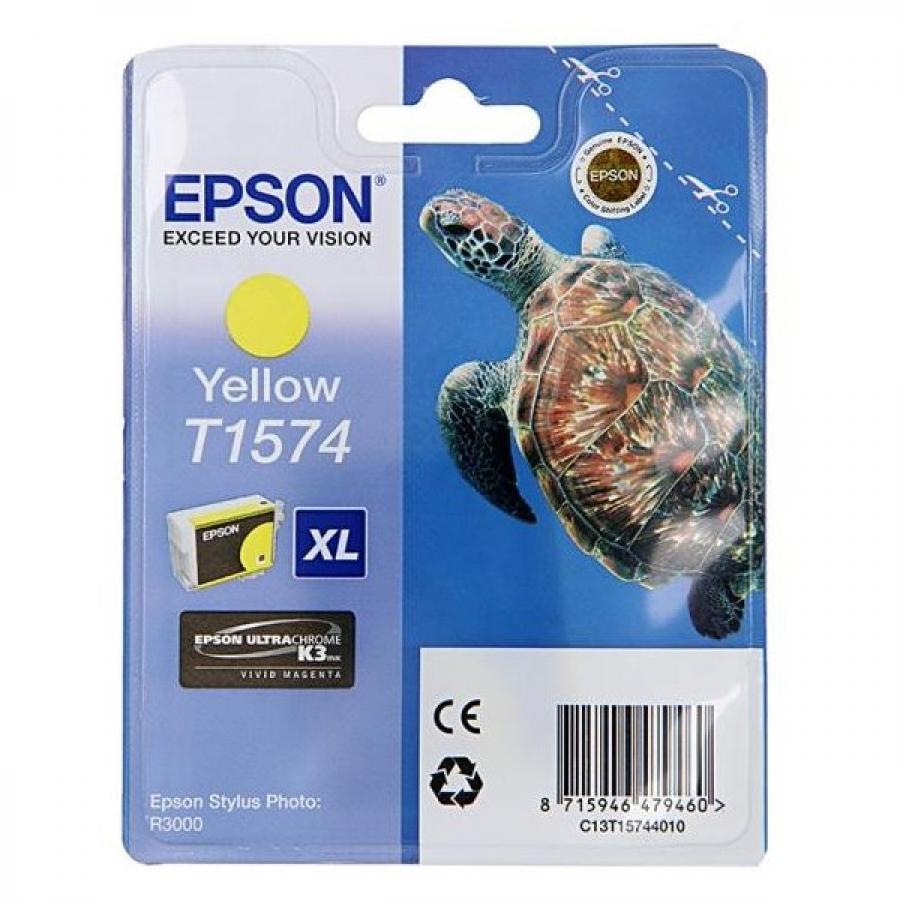 Фото - Картридж Epson T1574 (C13T15744010) для Epson St Ph R3000, желтый картридж epson t5804 c13t580400 для epson st pro 3800 желтый