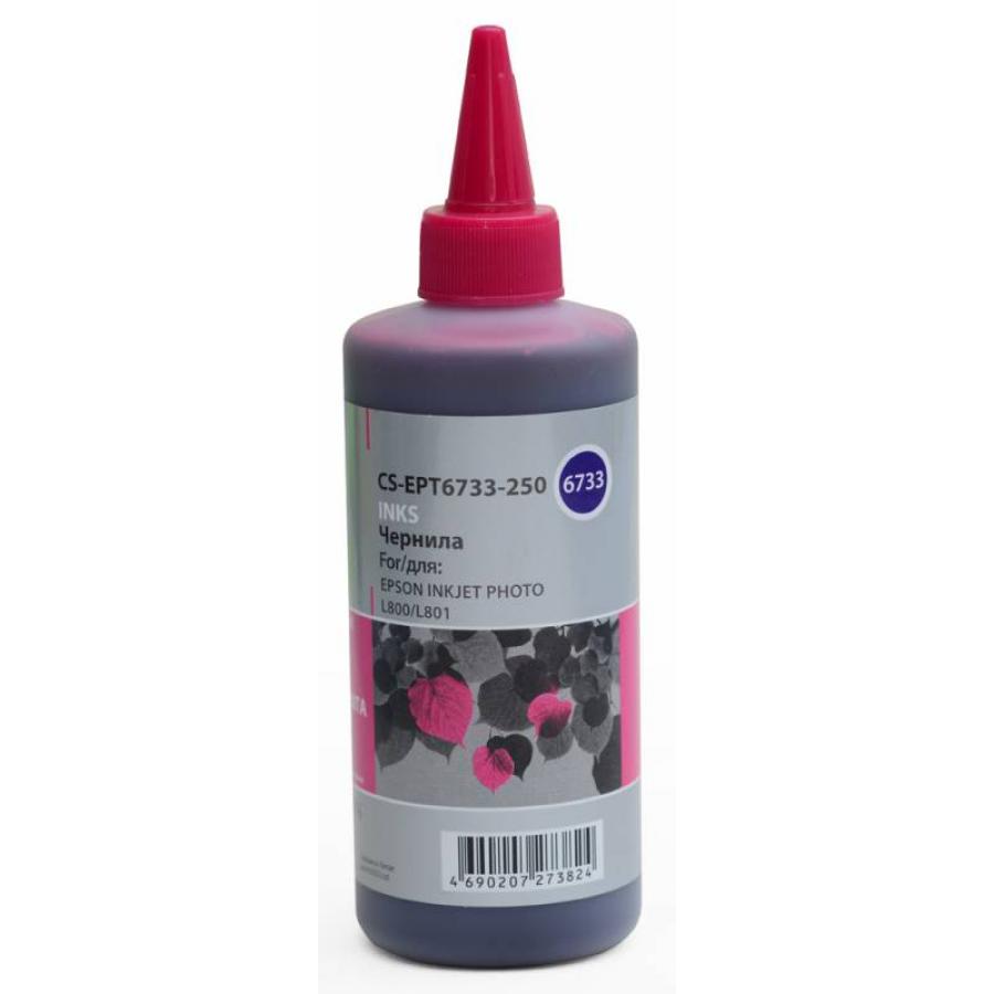 цена Чернила Cactus CS-EPT6733-250 для Epson L800/L810/L850/L1800, пурпурный