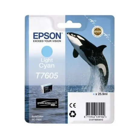 Картридж струйный Epson T7605 C13T76054010 светло-голубой (25.9м...