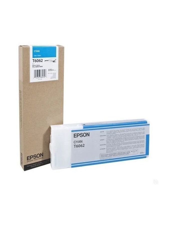 Фото - Картридж струйный Epson T6062 C13T606200 голубой (220мл) для Epson St Pro 4880 картридж струйный epson t6364 c13t636400 желтый 700мл для epson st pro 7900 9900