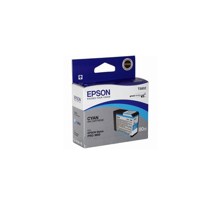 Картридж струйный Epson T5802 C13T580200 голубой (80мл) для Epson St Pro 3800 картридж струйный epson t6364 c13t636400 желтый 700мл для epson st pro 7900 9900