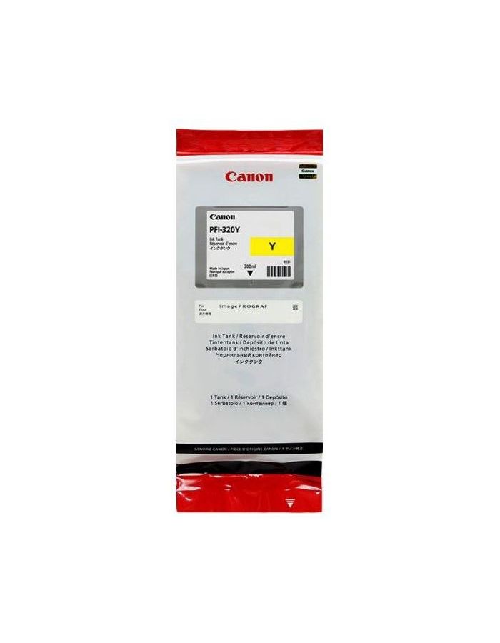 Картридж струйный Canon PFI-320 Y 2893C001 желтый (300мл) для Canon imagePROGRAF TM-200/205 18091