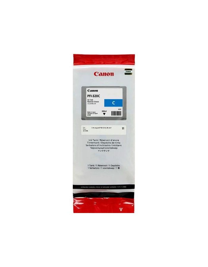 цена Картридж струйный Canon PFI-320 C 2891C001 голубой (300мл) для Canon imagePROGRAF TM-200/205