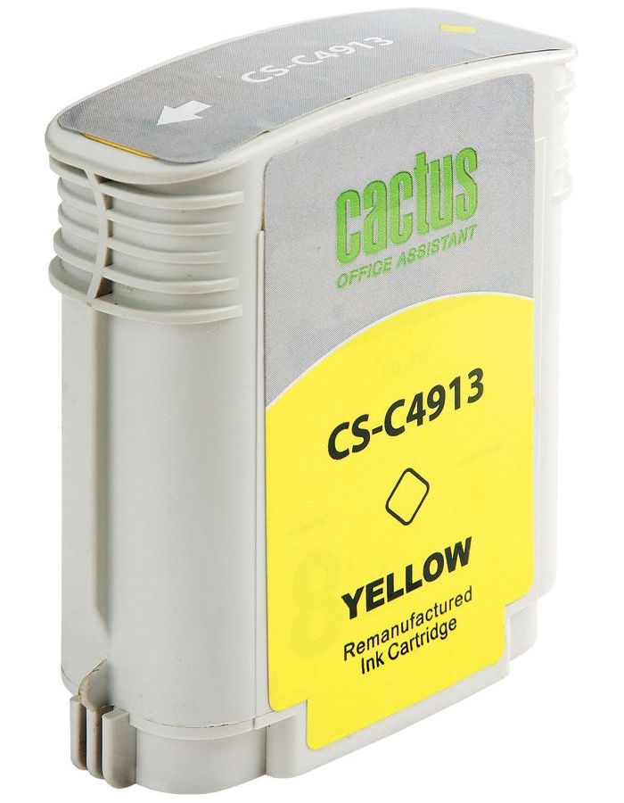 цена Картридж струйный Cactus CS-C4913 желтый для HP DJ 500/800C (72мл)
