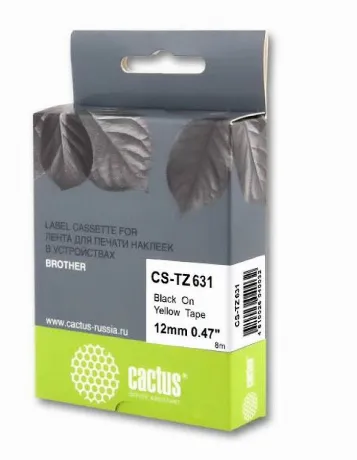 Картридж ленточный Cactus CS-TZ631 черный для Brother 1010/1260V...