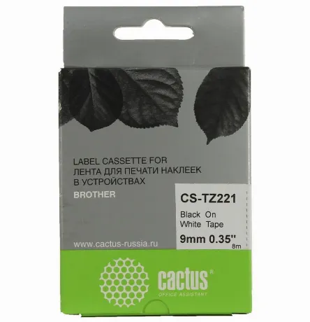 Картридж ленточный Cactus CS-TZ221 черный для Brother 1010/1280/...