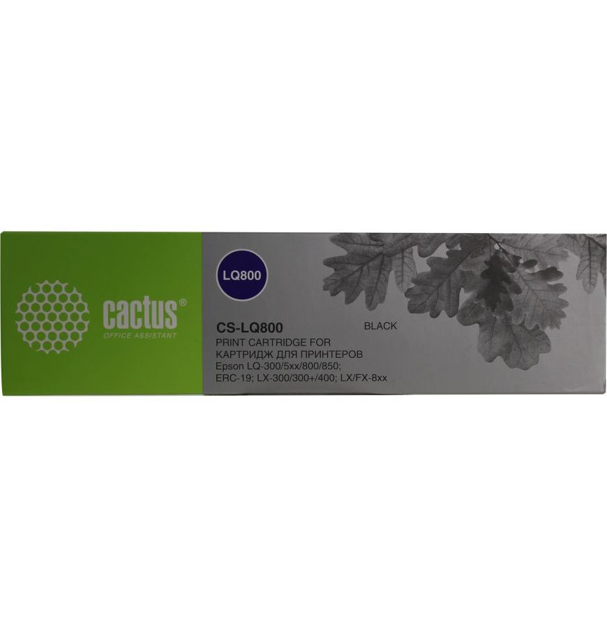цена Картридж ленточный Cactus CS-LQ800 черный для Epson LQ-300/5xx/800/850/ERC-19/LX-300/300+/400/FX-8xx