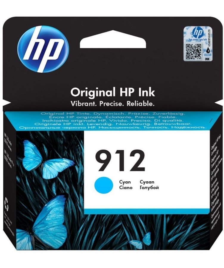 Картридж струйный HP 912 3YL77AE голубой (315стр.) для HP OfficeJet 801x/802x набор совместимых картриджей ds 912 3yl77ae 3yl80ae