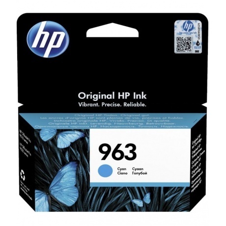 

Картридж струйный HP 963 3JA23AE голубой (700стр.) для HP OfficeJet Pro 901x/902x/HP