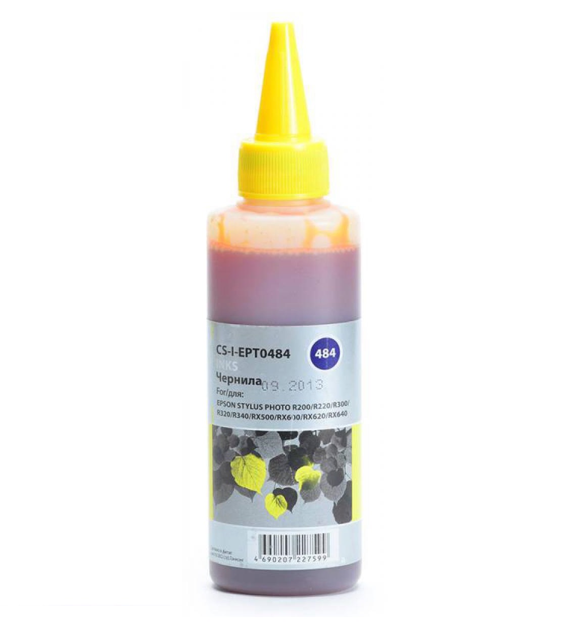 цена Чернила Cactus CS-I-EPT0484 желтый 100мл для Epson R200/R220/R300/R320/R340