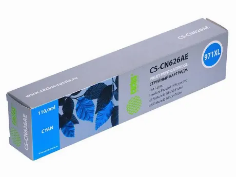 Картридж струйный Cactus CS-CN626AE №971XL голубой для HP DJ Pro...