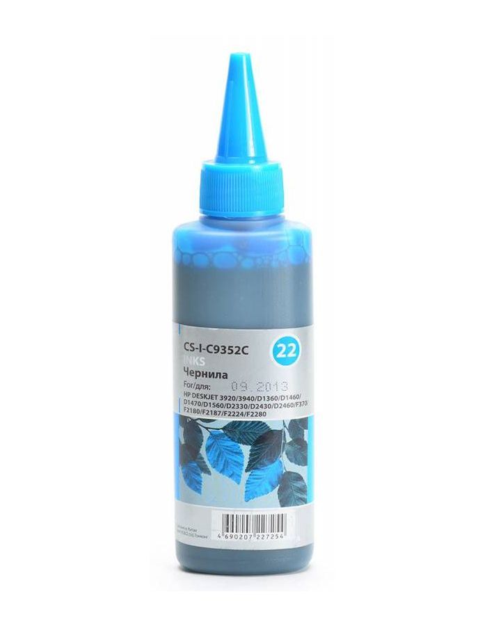 Чернила Cactus CS-I-C9352C голубой 100мл для HP DJ 3920/3940/D1360/D1460/D1470/D1560/D2330/D2430 цена и фото