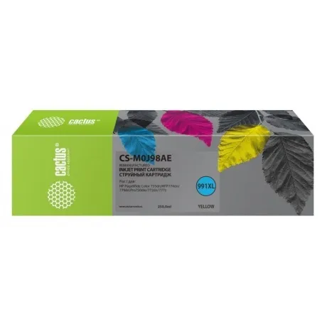 Картридж струйный Cactus 991XL CS-M0J98AE желтый (250мл) для HP ...