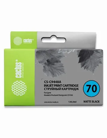 Картридж струйный Cactus CS-C9448A №70 черный матовый (130мл) дл...