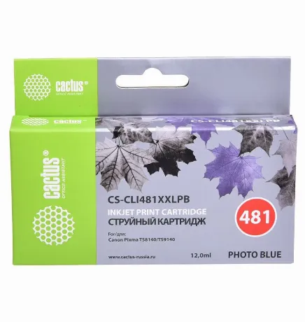 Картридж струйный Cactus CS-CLI481XXLPB фото голубой (12мл) для ...