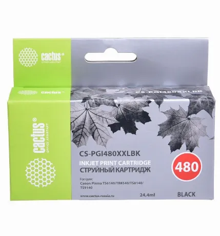 Картридж струйный Cactus CS-PGI480XXLBK черный (24.4мл) для Cano...