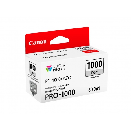 Картридж струйный Canon PFI-1000PGY (0553C001) серый - фото 2