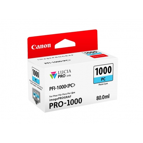 Картридж струйный Canon PFI-1000PC (0550C001) голубой - фото 2
