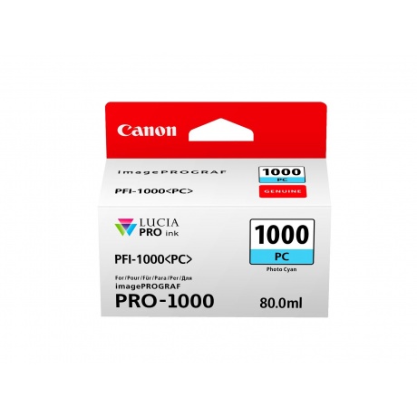 Картридж струйный Canon PFI-1000PC (0550C001) голубой - фото 3