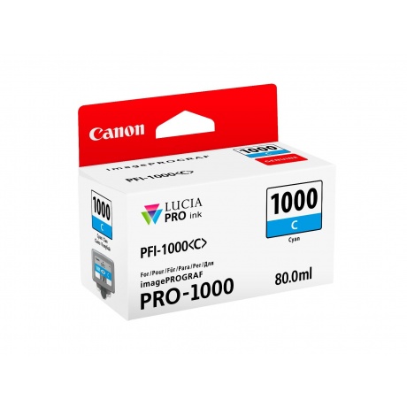 Картридж струйный Canon PFI-1000C (0547C001) голубой - фото 2