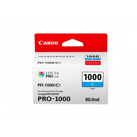 Картридж струйный Canon PFI-1000C (0547C001) голубой - фото 3
