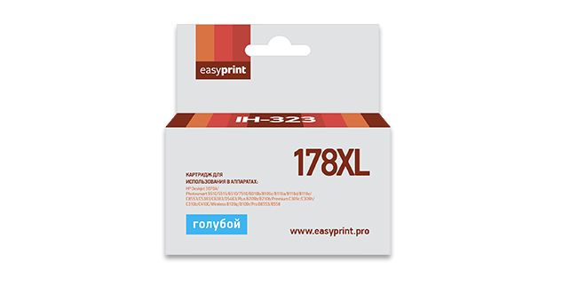 

Картридж струйный EasyPrint IH-323 Cyan, Голубой