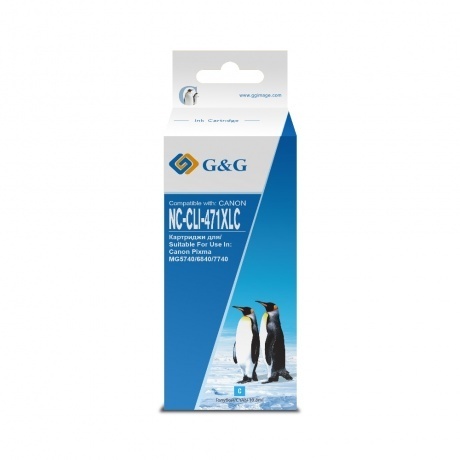 

Картридж струйный G&G NC-CLI-471XLC CLI-471XL C голубой (10.8мл) для Canon TS5040/MG5740/MG6840/MG7740