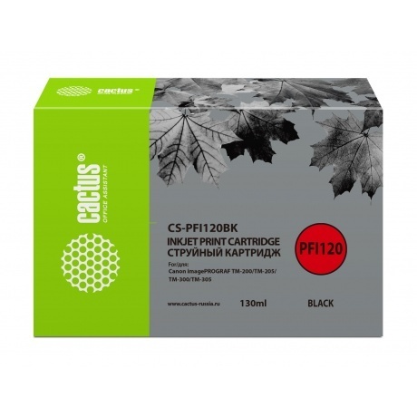 

Картридж струйный Cactus CS-PFI120BK черный (130мл) для Canon imagePROGRAF TM-200/TM-205/TM-300/TM-305