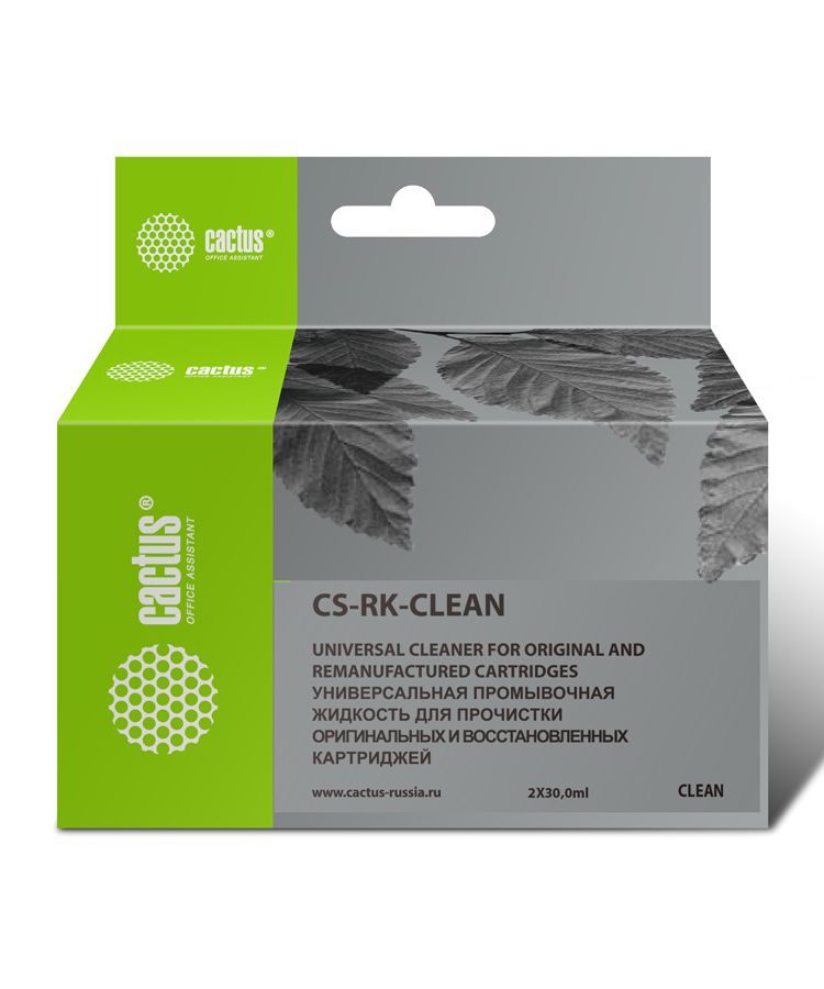 Жидкость промывочная Cactus CS-RK-CLEAN 2x30мл универсальная промывочная жидкость cactus cs rk clean для прочистки картриджей 2 x 30 мл