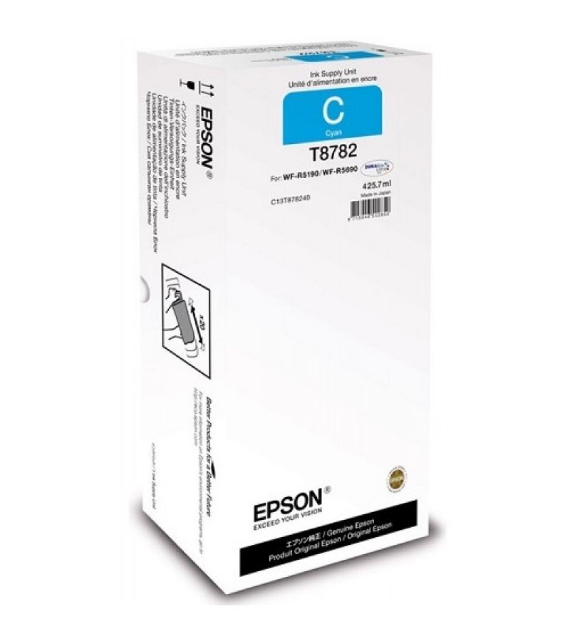 Контейнер EPSON T8782 голубой экстраповышенной емкости для WF-R5190DTW/5690DTWF цена и фото