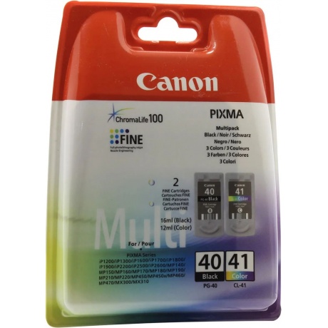 Картридж Canon PG-40+CL-41 (0615B043) набор для Canon Pixma MP450/150/170, черный/трехцветный уцененный - фото 1
