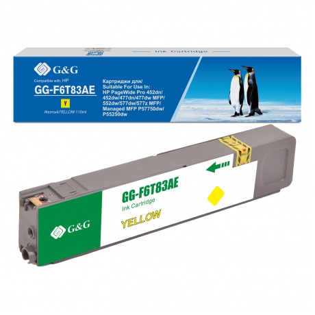 

Картридж струйный G&G GG-F6T83AE желтый (110мл) для HP PageWide Pro 452dn/452dw/477dn/477dw MFP