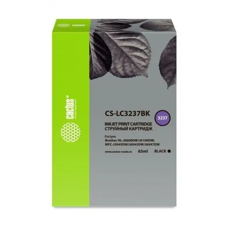 Картридж струйный Cactus CS-LC3237BK черный (65мл) для Brother H...