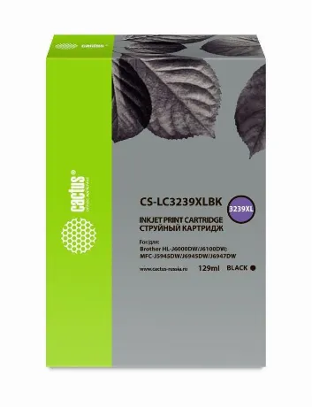 Картридж струйный Cactus CS-LC3239XLBK черный (129мл) для Brothe...