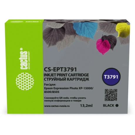 Картридж струйный Cactus CS-EPT3791 378XL черный (13.2мл) для Epson Expression Photo XP-8500/XP-8505/XP-15000