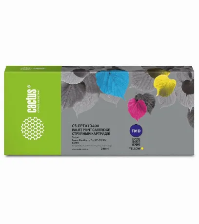 Картридж струйный Cactus CS-EPT01D400 T01D4 желтый (220мл) для E...