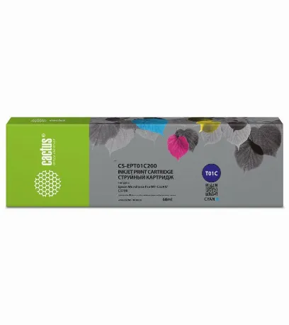 Картридж струйный Cactus CS-EPT01C200 T01C2 голубой (68мл) для E...