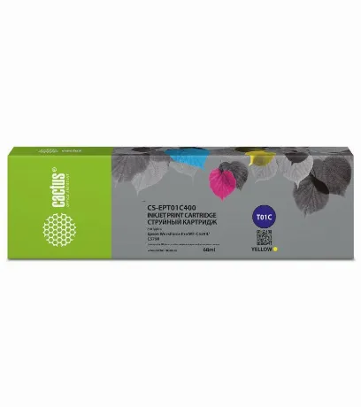 Картридж струйный Cactus CS-EPT01C400 T01C4 желтый (68мл) для Ep...