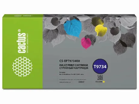 Картридж струйный Cactus CS-EPT973400 T9734 желтый (330мл) для E...