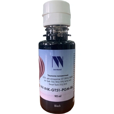 Чернила NVP пигментные GT51 для аппаратов HP (90ml) Black