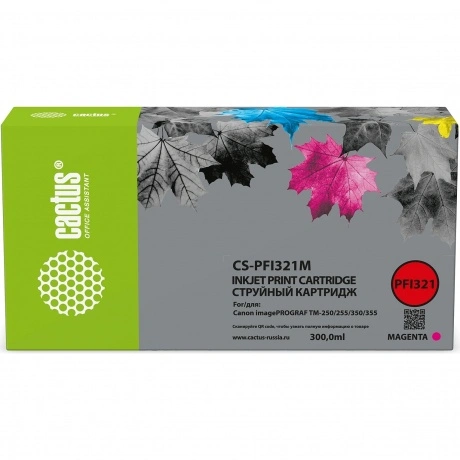 Картридж струйный Cactus CS-PFI321M пурп.пигм. (300мл) для Canon...