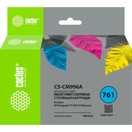 Картридж струйный Cactus CS-CM996A №761 темно-серый (400мл) для ...