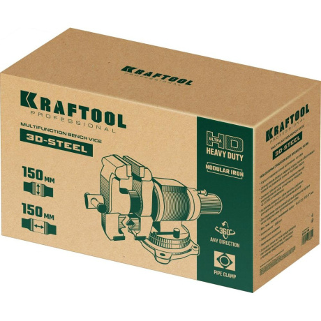 Слесарные тиски Kraftool 32704-150, 150 мм, 3D-Steel - фото 6