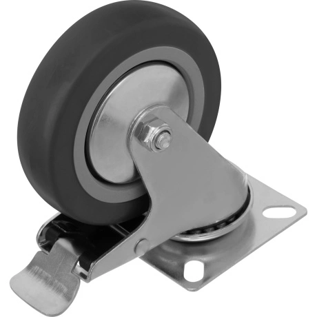 Колесо поворотное с тормозом СИБРТЕХ 68721, диаметр 100 мм, креп...