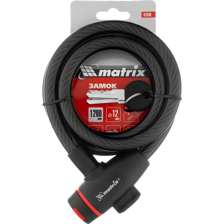 Замок тросовый универсальный Matrix 91836, 12 х 1200 мм - фото 4