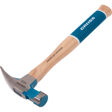 Молоток-гвоздодер GROSS 10413, 380 г, угол 75, магнит, обрезиненная рукоятка AMERICAN HICKORY