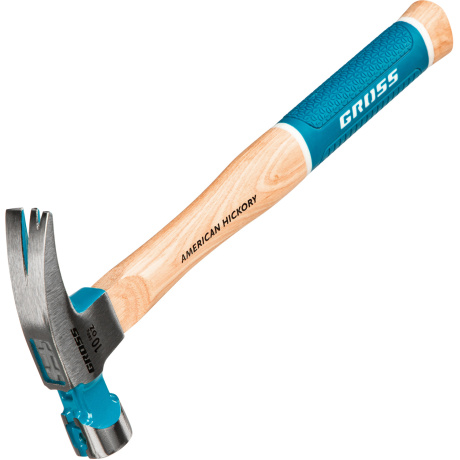 Молоток-гвоздодер GROSS 10417, 280 г, угол 75, магнит, обрезиненная рукоятка AMERICAN HICKORY