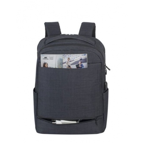 Рюкзак Riva 8365 для ноутбука 17.3" черный полиэстер - фото 5