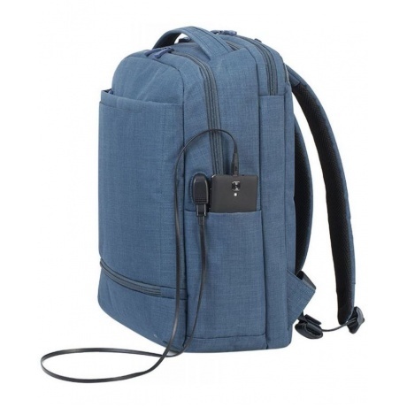 Рюкзак Riva 8365 для ноутбука 17.3" синий полиэстер - фото 4