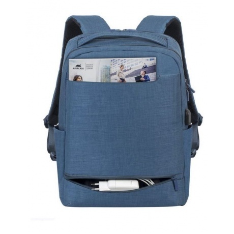 Рюкзак Riva 8365 для ноутбука 17.3" синий полиэстер - фото 7